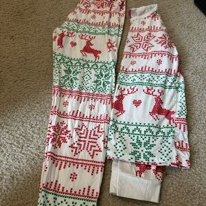 Pink Lily Red and Green Kids Pajama Bottoms